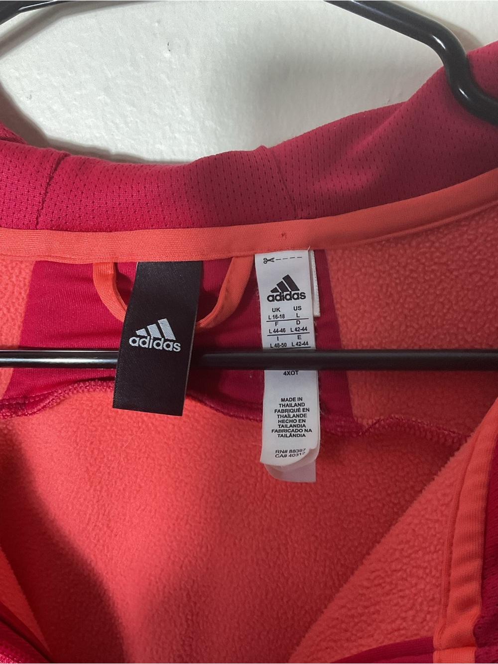 Adidas Women’s Climawarm Team Issue Energy Pink Melange Full Zip Hoodie Sz M - Picture 5 of 7